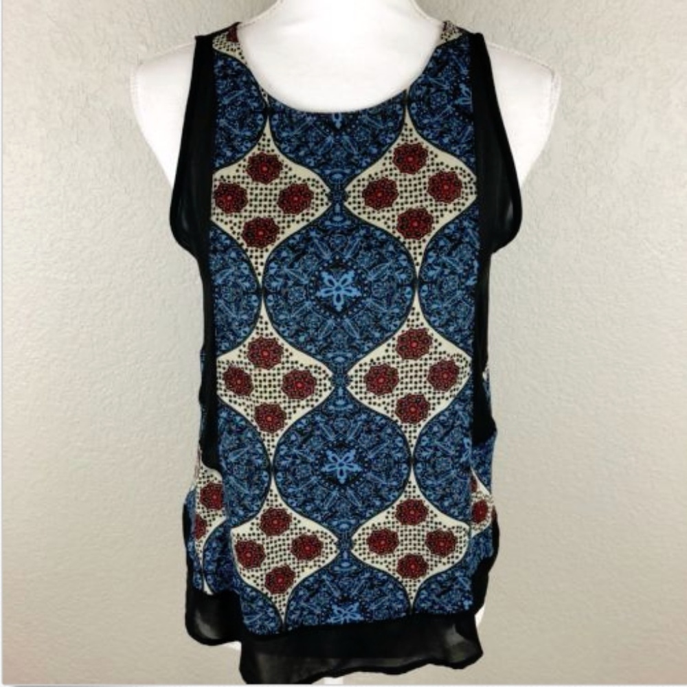 ASTR Geometric Small Sleeveless Blouse Tank Top